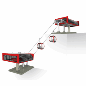 High End D-Line Chairlift Set - Red & Black - JC84481 - 1:32 scale