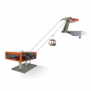 Classic D-Line Chairlift Set - Orange & Grey - JC84380 - 1:32 scale